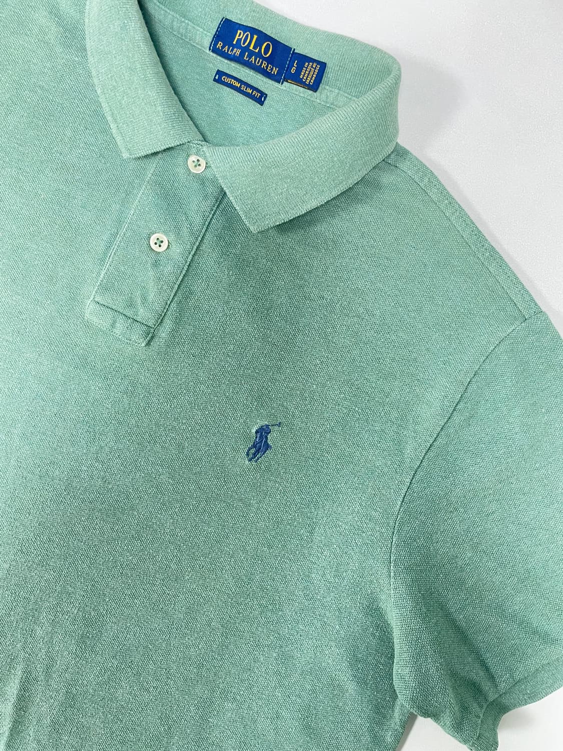 [L] 폴로 랄프로렌 코튼 PK 카라 반팔 티셔츠 커스텀 슬림핏 상품이미지4