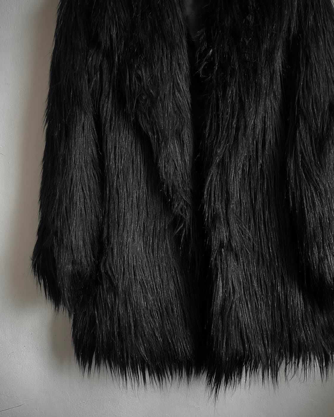 Jpn Vintage Long Shaggy Fur Black Coat 상품이미지5