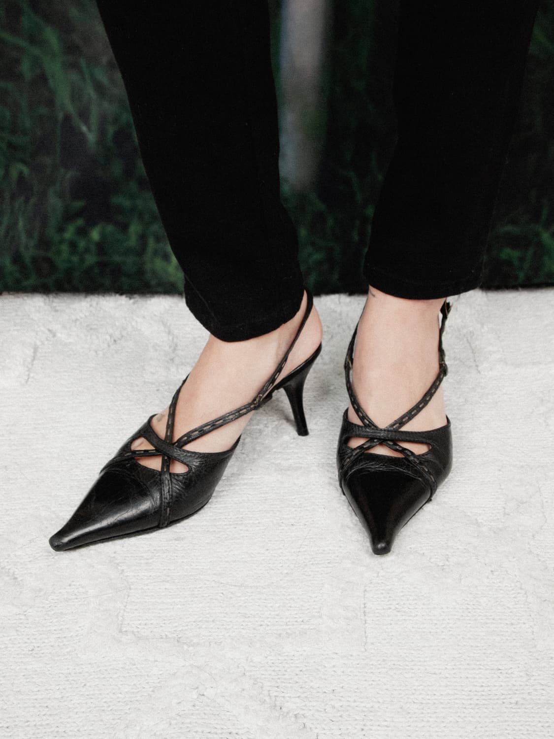 Stiletto Leather Lace Pumps 상품이미지1