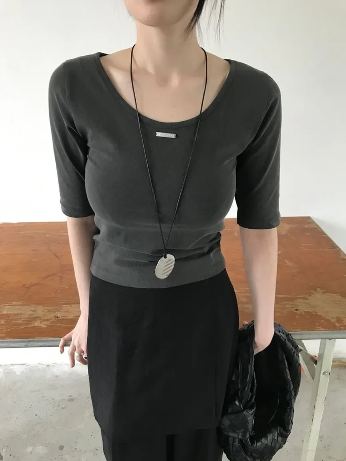 르진주 에일 여리핏 레이어드 투웨이 7부 티셔츠 상품이미지8