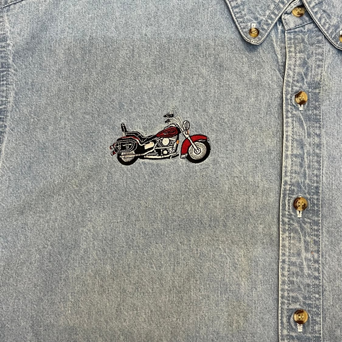미국 빈티지 할리 데이비슨 데님 반팔 셔츠 상품이미지4