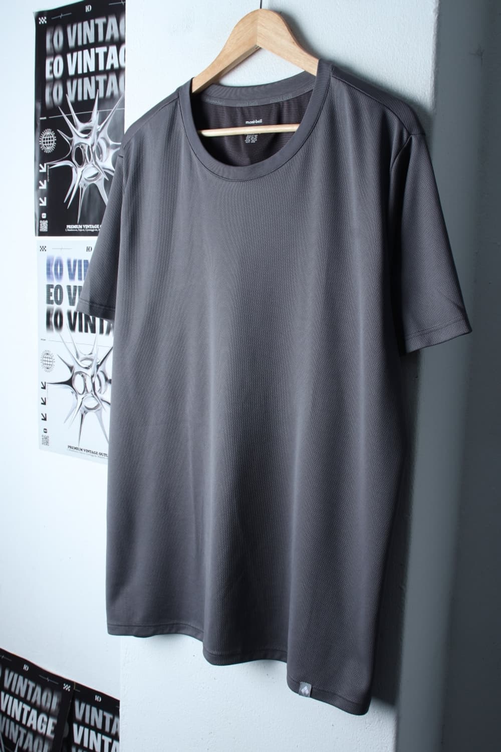 (3XL) 몽벨 반팔 티셔츠 빅사이즈 기능성 그레이 백로고-H31734 상품이미지1