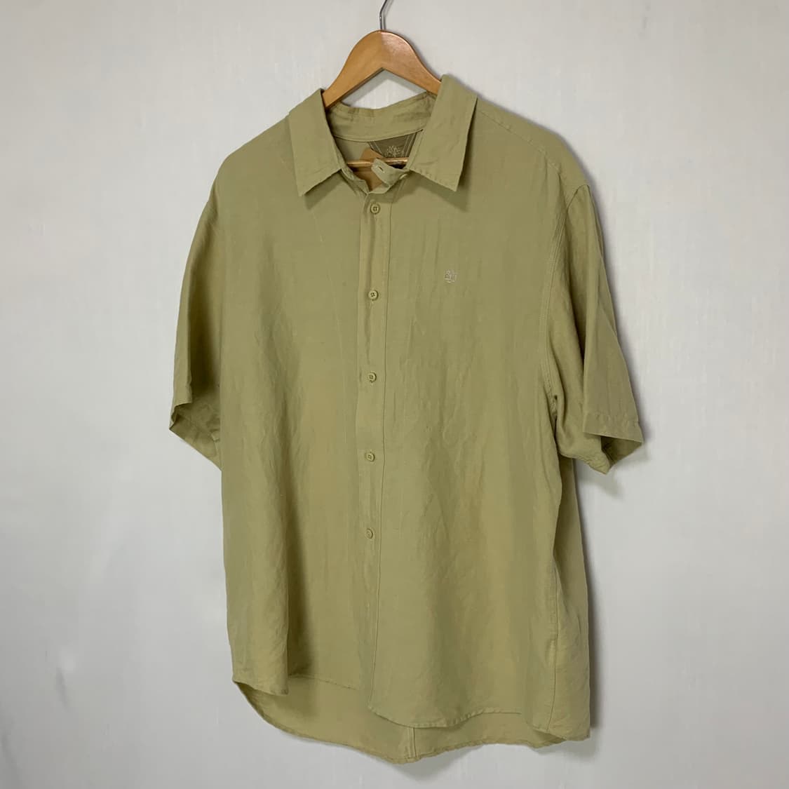 팀버랜드 린넨 반팔 셔츠 카키 베이지 빈티지 남성 빅사이즈 XL 상품이미지2