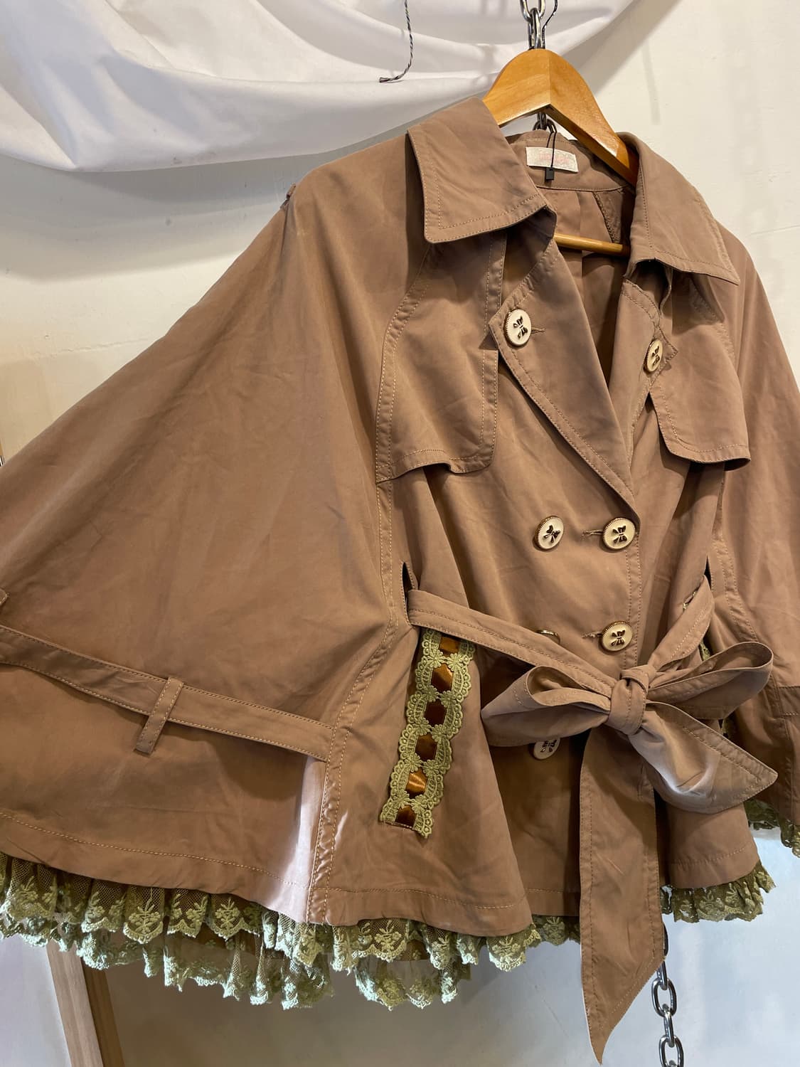 liz lisa 리즈리사 리본 버튼 녹차 초코 베이지 케이프 상품이미지5