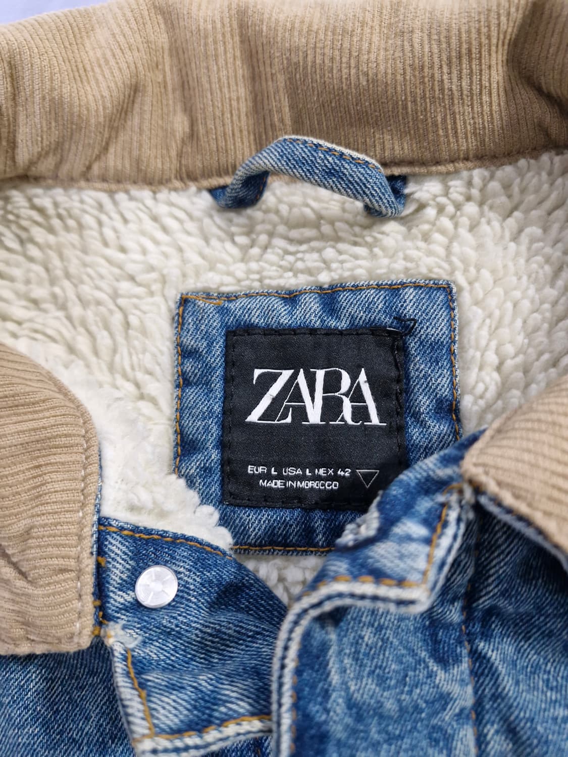 Zara 데님 트러커 셰르파 자켓 L 상품이미지2