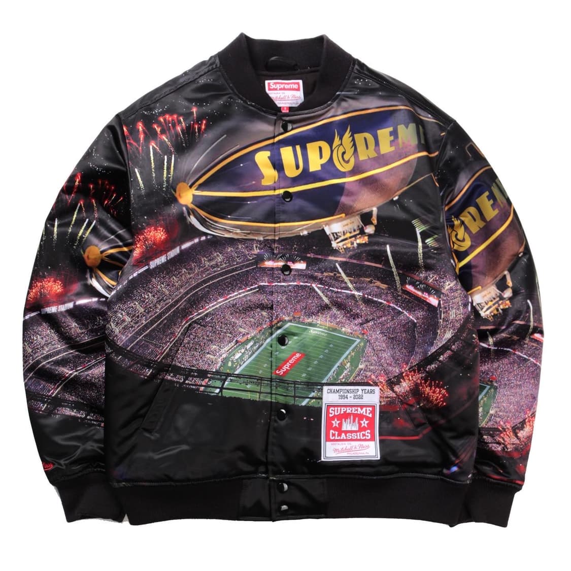 슈프림 22ss 미첼 & 네스 스타디움 새틴 바시티 자 상품이미지1