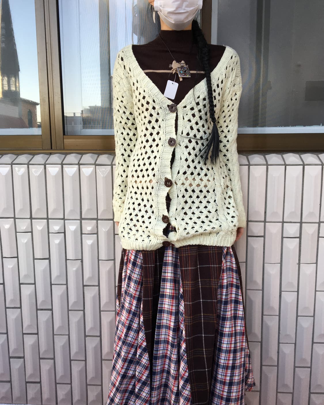 Punching pattern knit cardigan 상품이미지5