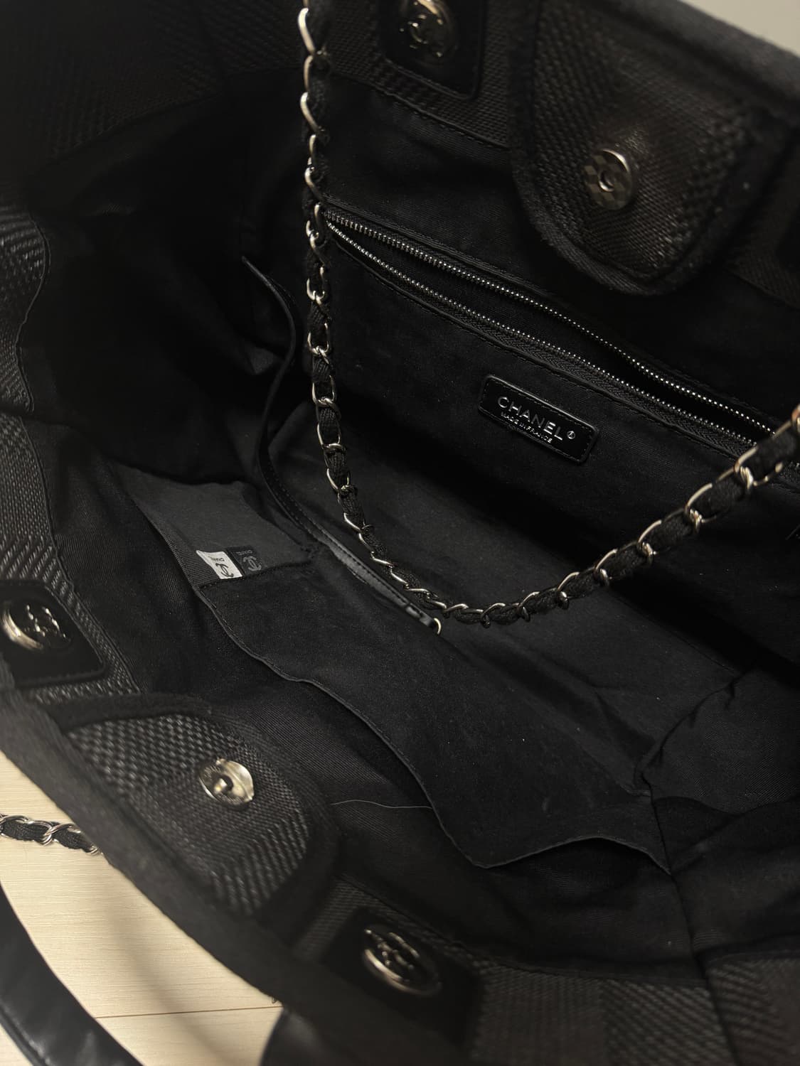 샤넬 도빌백 라지 블랙 상품이미지3