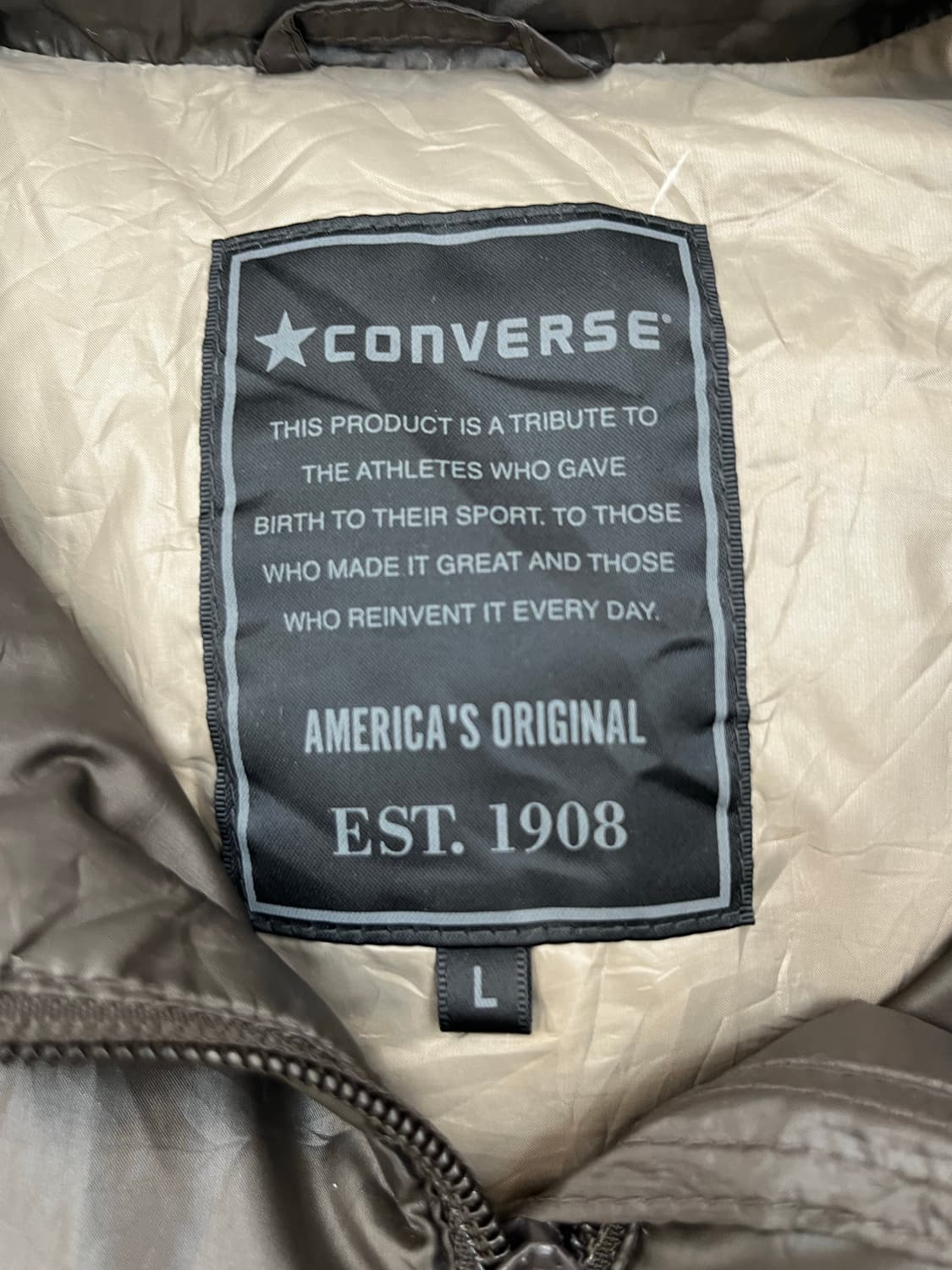 컨버스 브라운 일본빈티지 경랑패딩(L) 상품이미지2