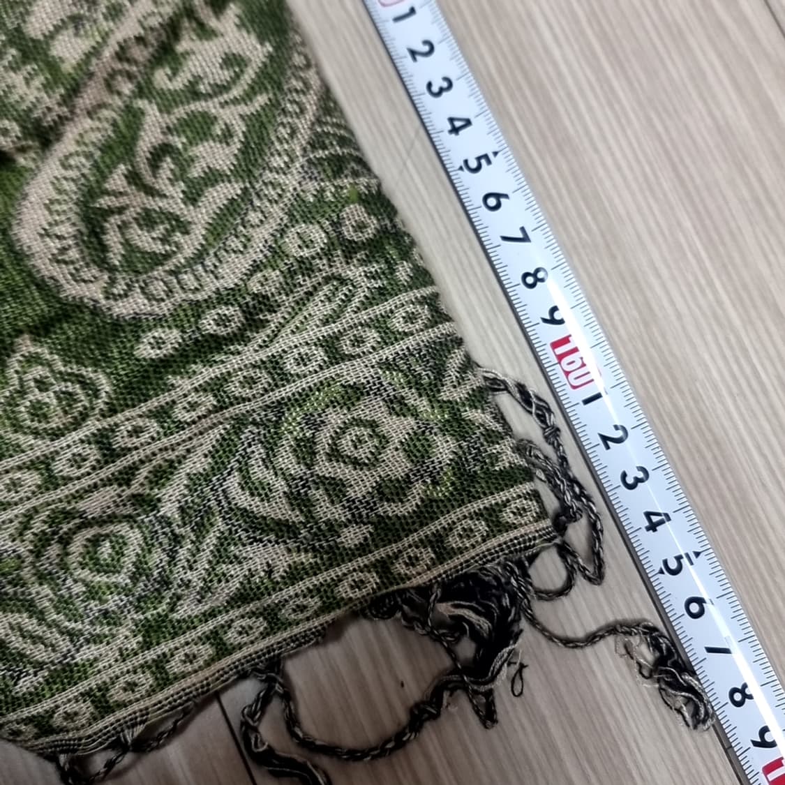 페이즐리 패턴 그린 머플러 상품이미지4