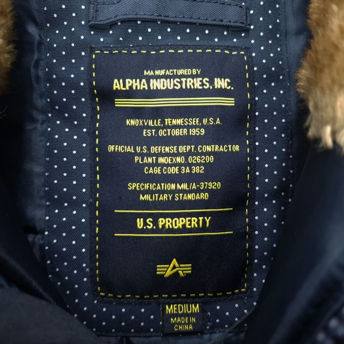 [알파인더스트리스] 밀리터리 N3B 플라이트 야상 네이비 M17615 상품이미지8