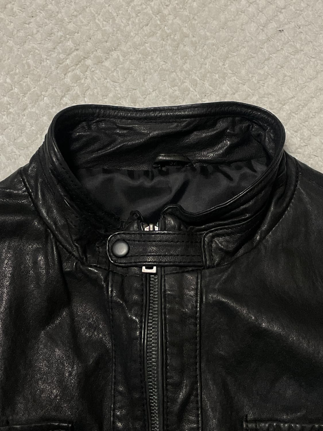 [52] 광희시장 웨스턴 무드 램스킨 양가죽 바이커 포켓 레더 자켓 상품이미지4