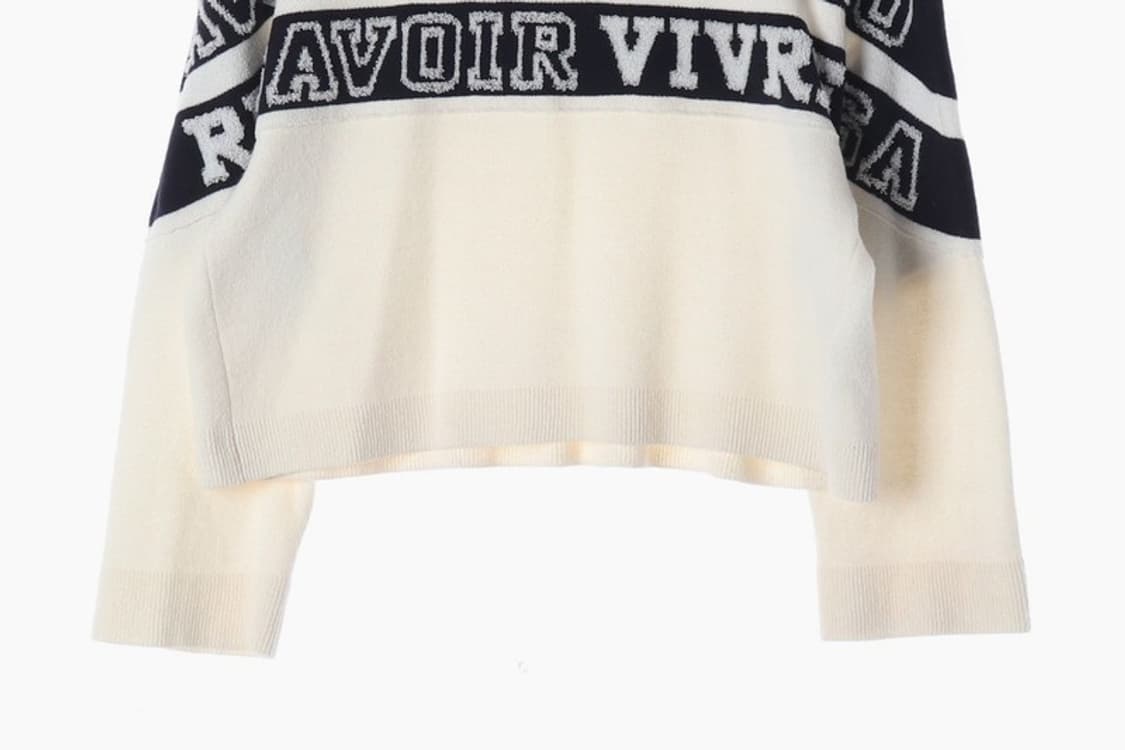 시스템 레터링 배색 크롭 니트 F 상품이미지4