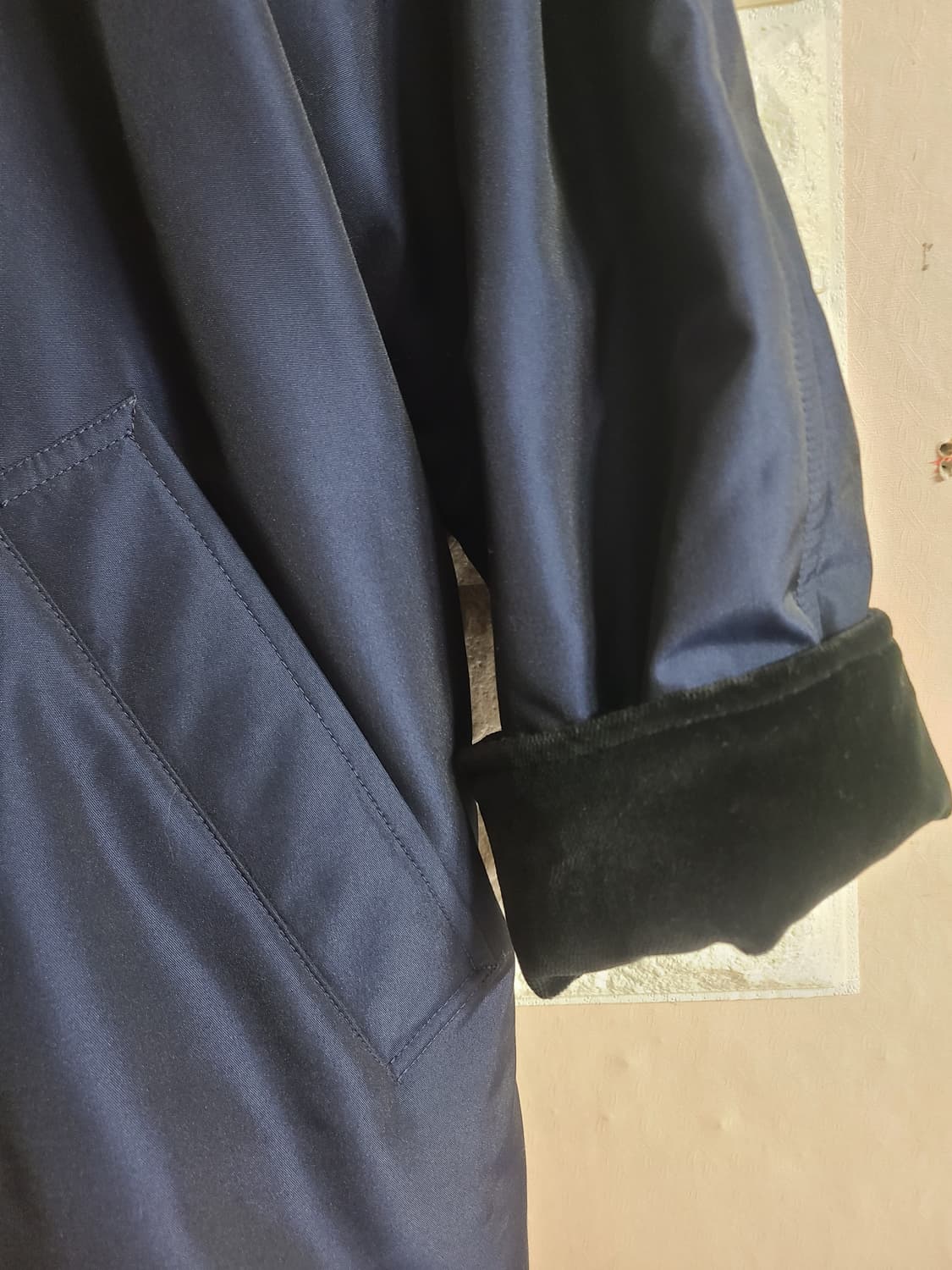 (정품)빈티지 버버리 네이비 반코트 상품이미지4