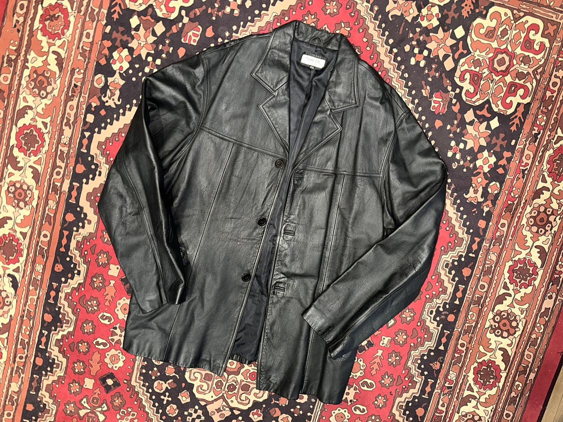 ( L-XL ) 가죽코트 가죽카코트 레더자켓 아메카지 워크웨어  상품이미지5
