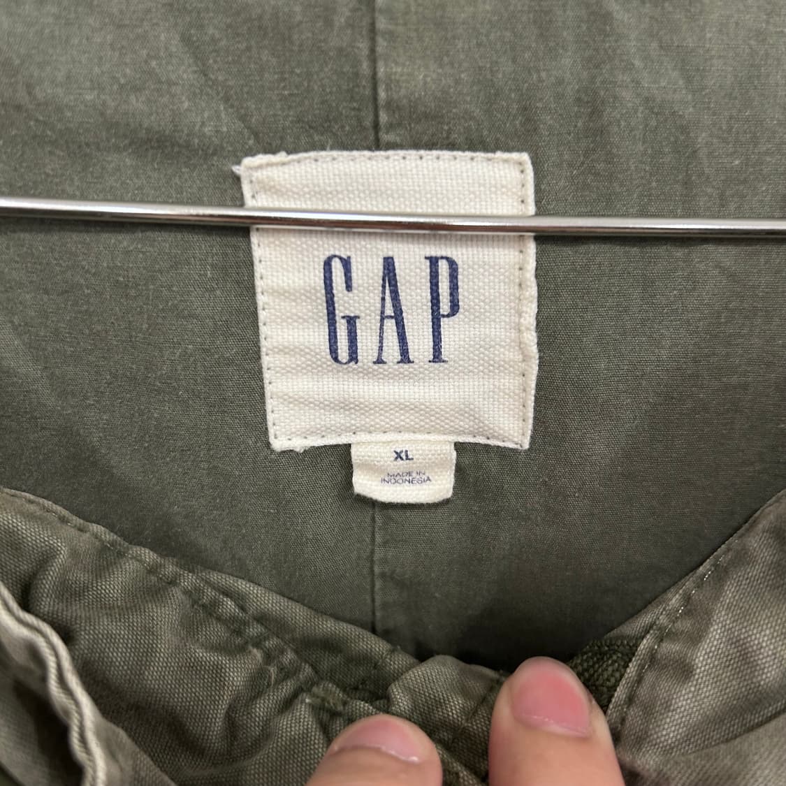 GAP 워시드 코튼 후드 롱 야상 개파카 상품이미지3