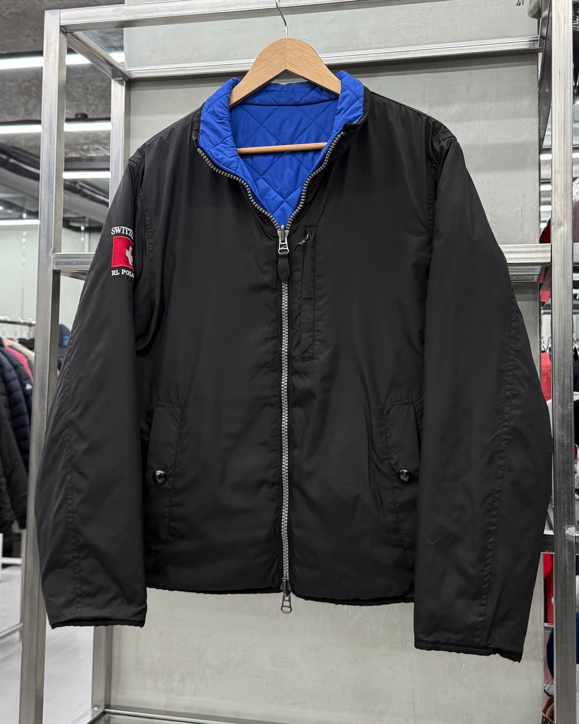 폴로 랄프로렌 00s 스위스 크레스트 리버시블 퀼티드 봄버 자켓 상품이미지7