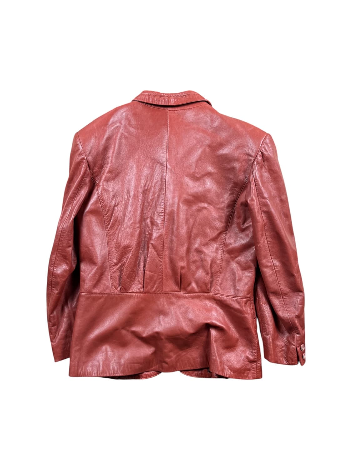 Acuario (Made in Spain) 레드 컬러 레더 블레이저 상품이미지3