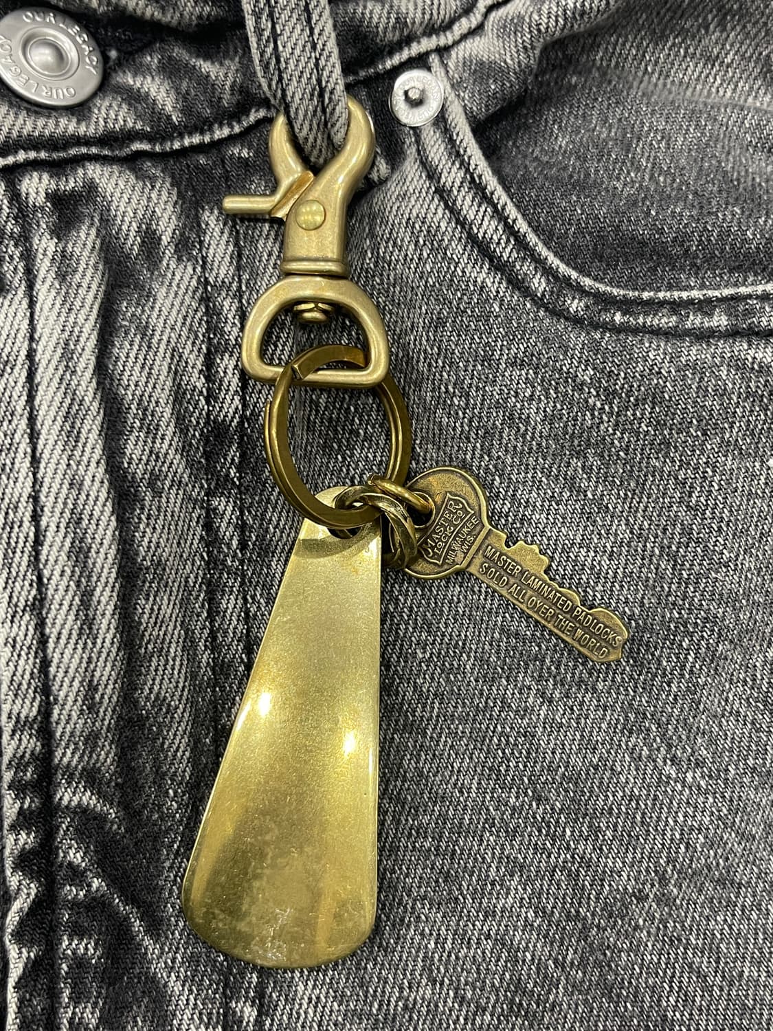 빈티지 황동 키링 / 구두주걱 브라스 키홀더 상품이미지5