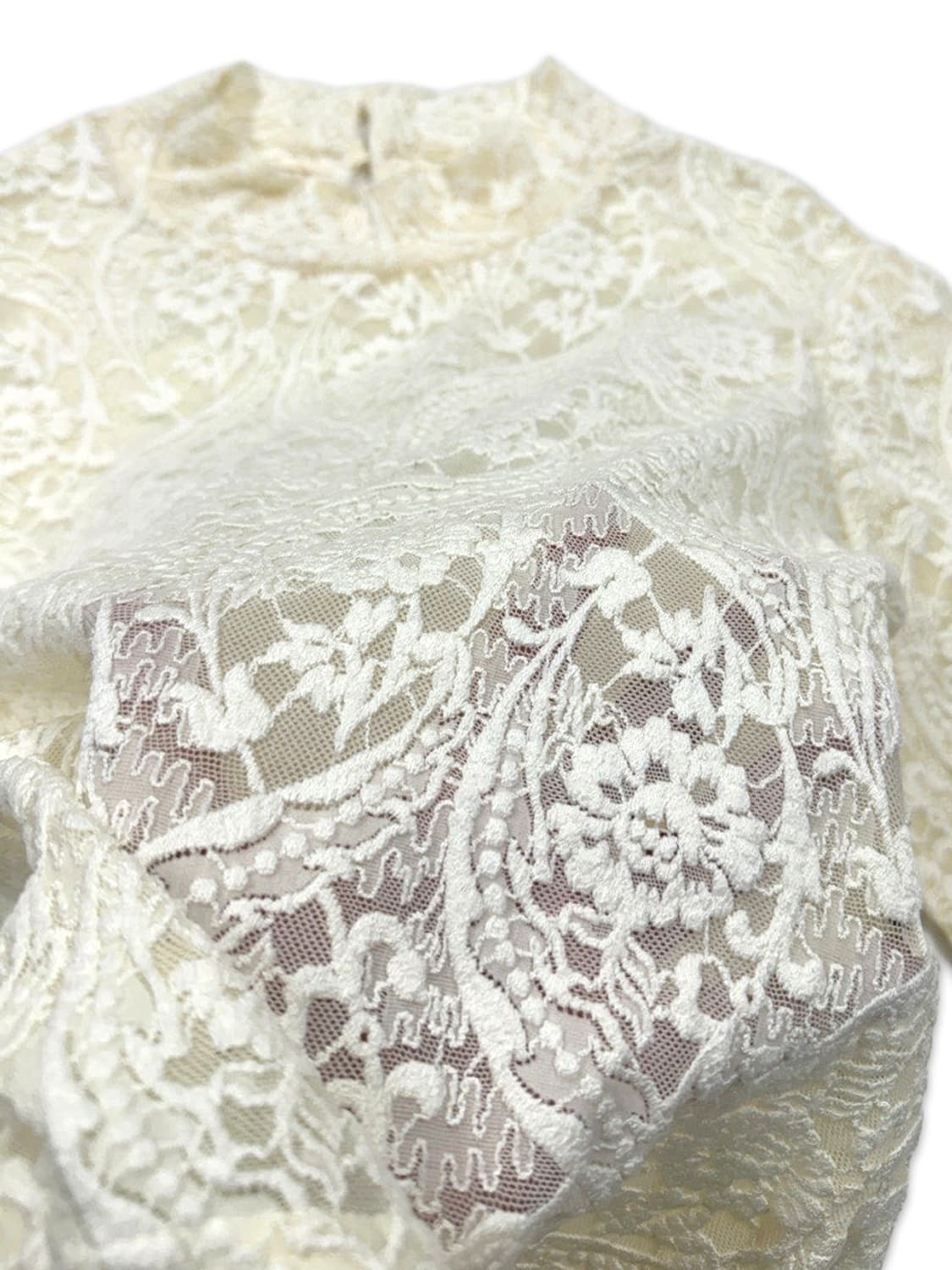빈티지 아이보리 레이스 시스루 레이어드티 상품이미지4