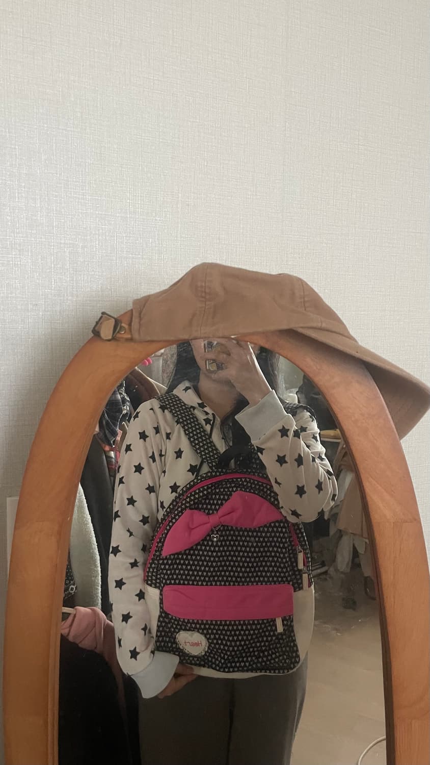 모리걸 빈티지 y2k 리본 하트 백팩 🎀💝🖤 상품이미지4