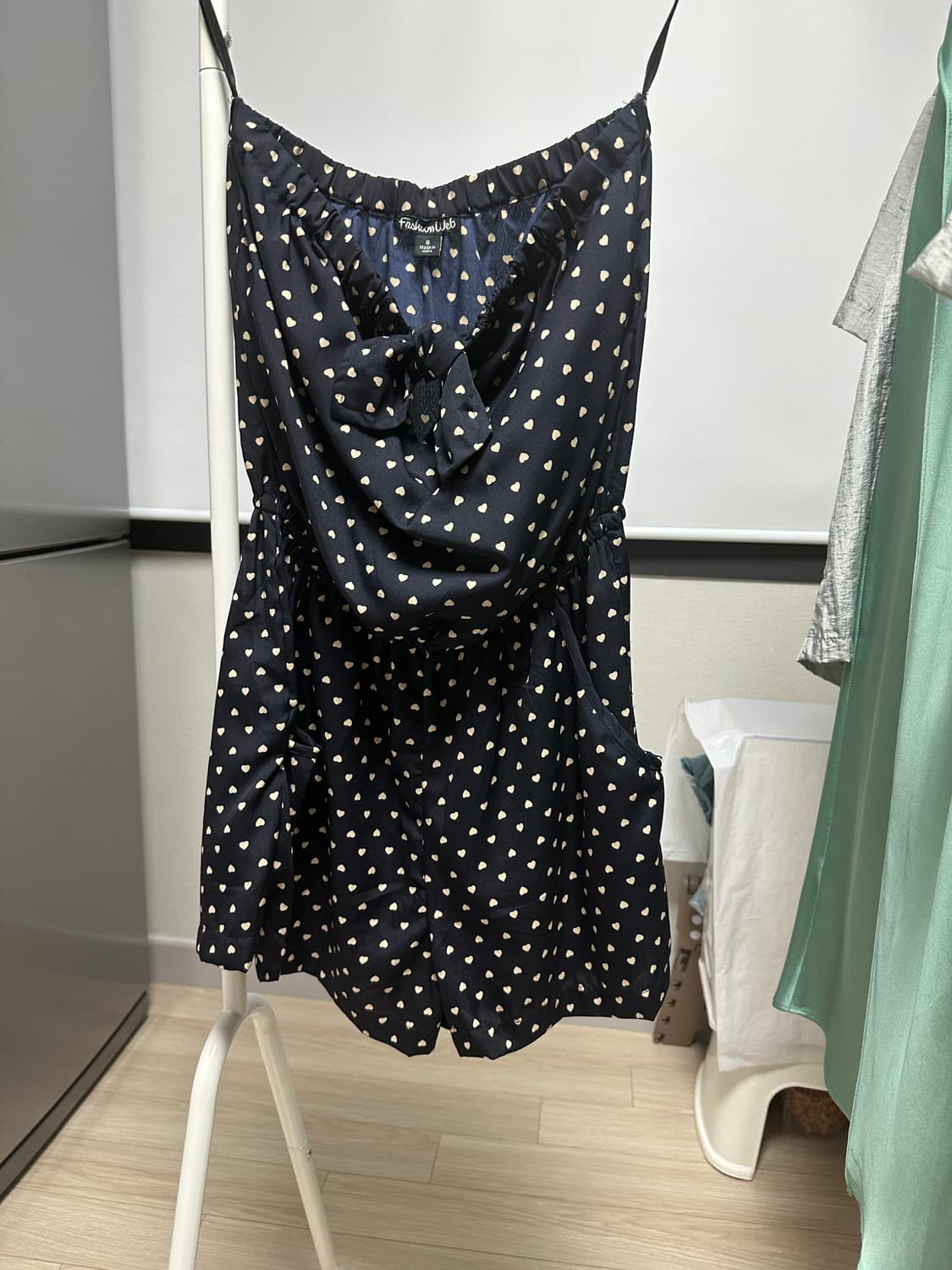 하트 탑 점프수트 네이비 55 상품이미지1