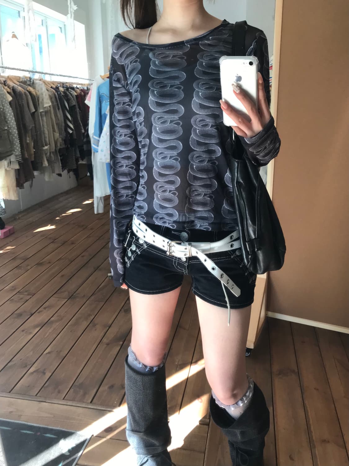 히스테릭글래머 스네이크 메쉬 롱슬리브 상품이미지3