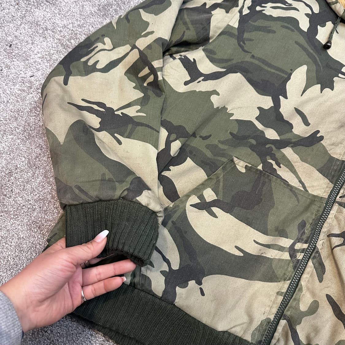 빈티지 푸마 카모플라주 쉐르파 후드집업L 상품이미지4