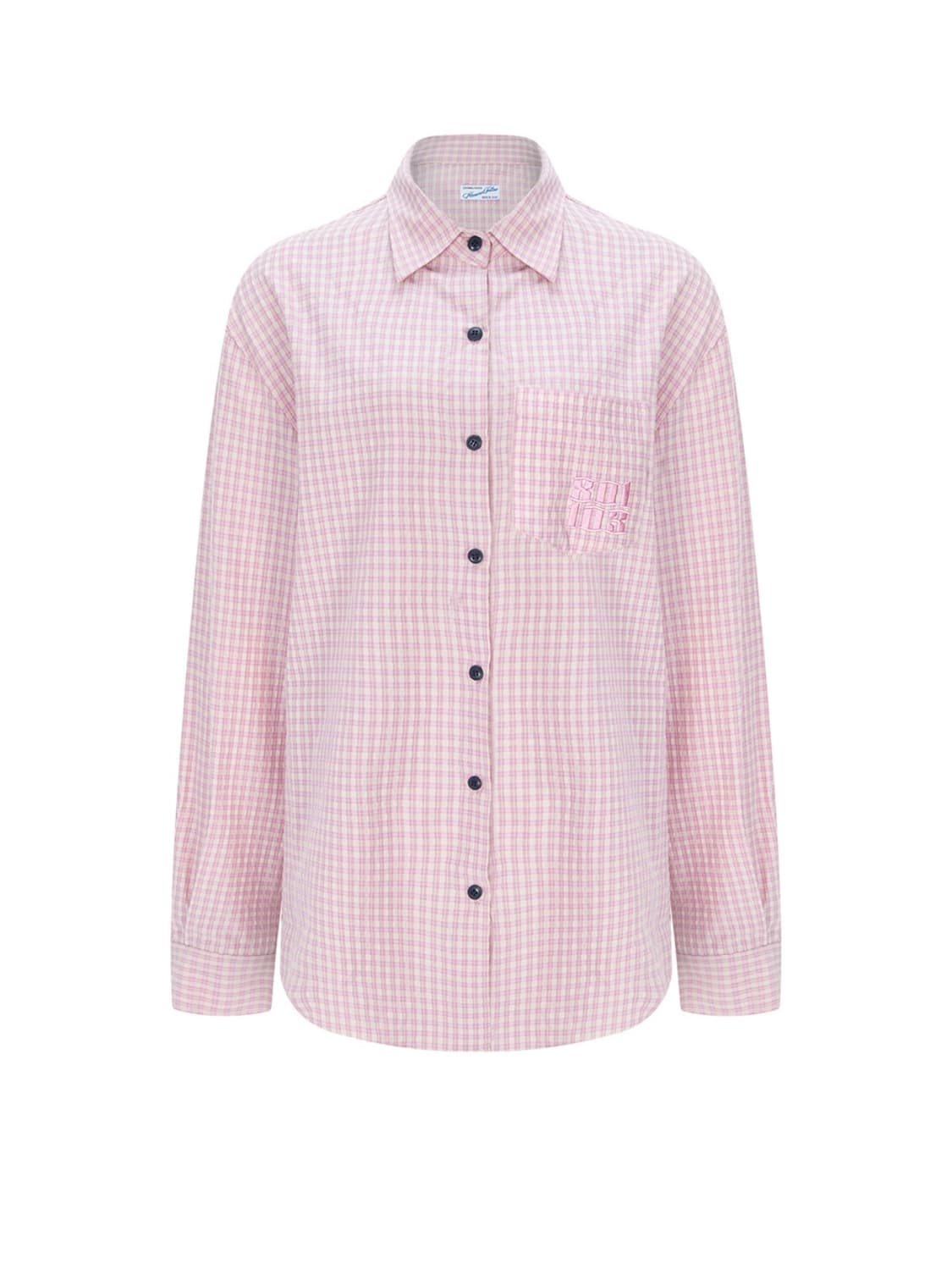 플리즈노팔로우 Taryn Patch Check Shirt Pink 상품이미지4