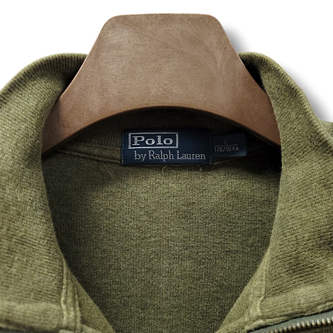 [L] 폴로 카키 코튼 하프 집업 스웨터 니트 상품이미지8