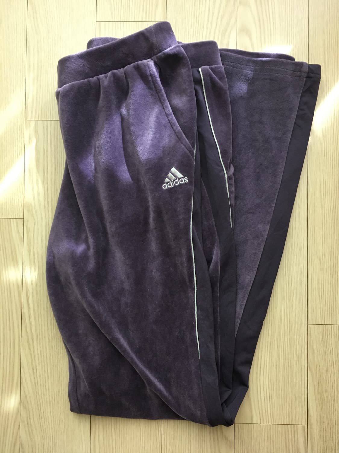 아디다스 희귀 벨루어 벨벳 보라 부츠컷 트레이닝바지 팬츠 상품이미지1