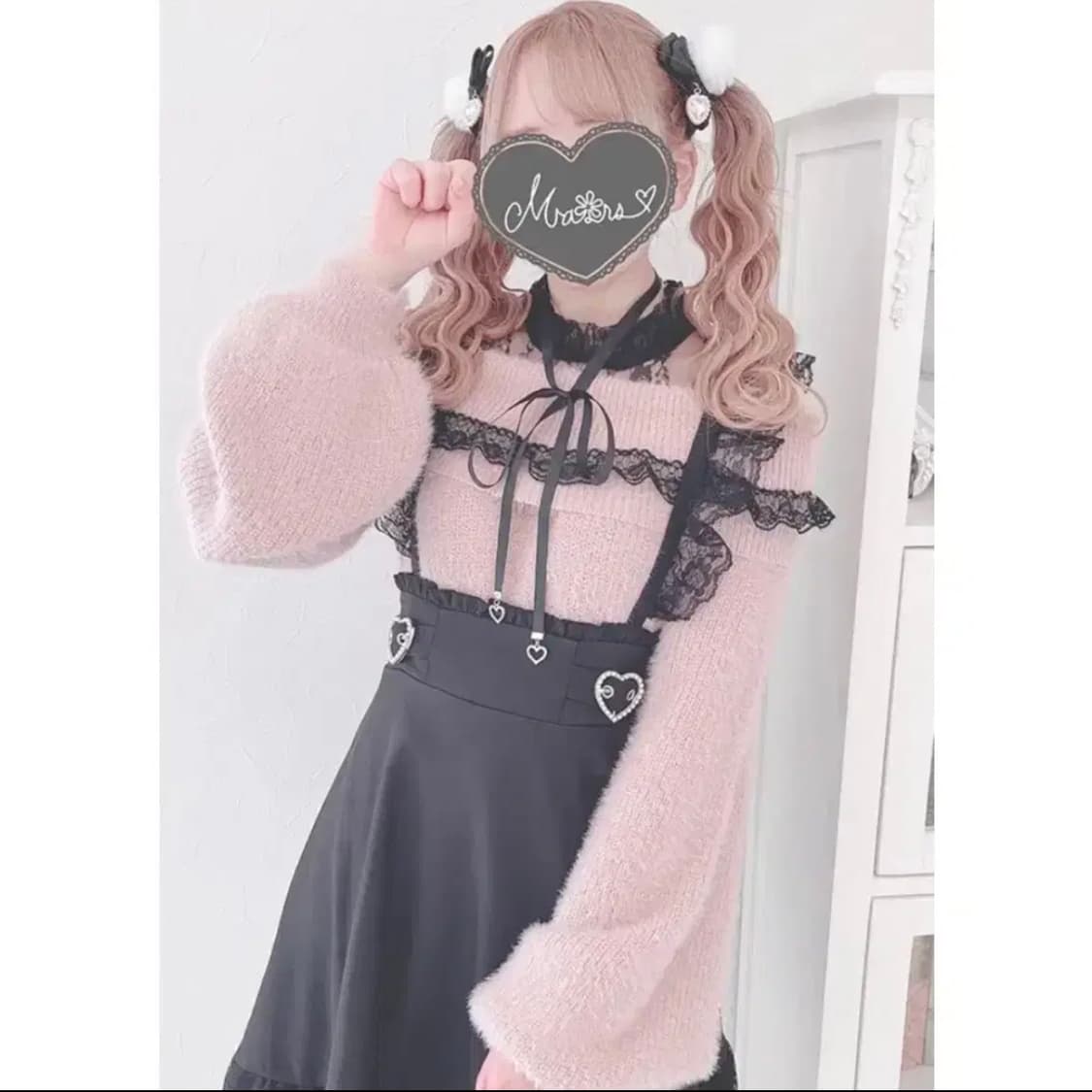 ma*rs 오프숄더 샤기 니트 앙고라 니트 지뢰계 양산형 마즈 리즈리사 상품이미지2