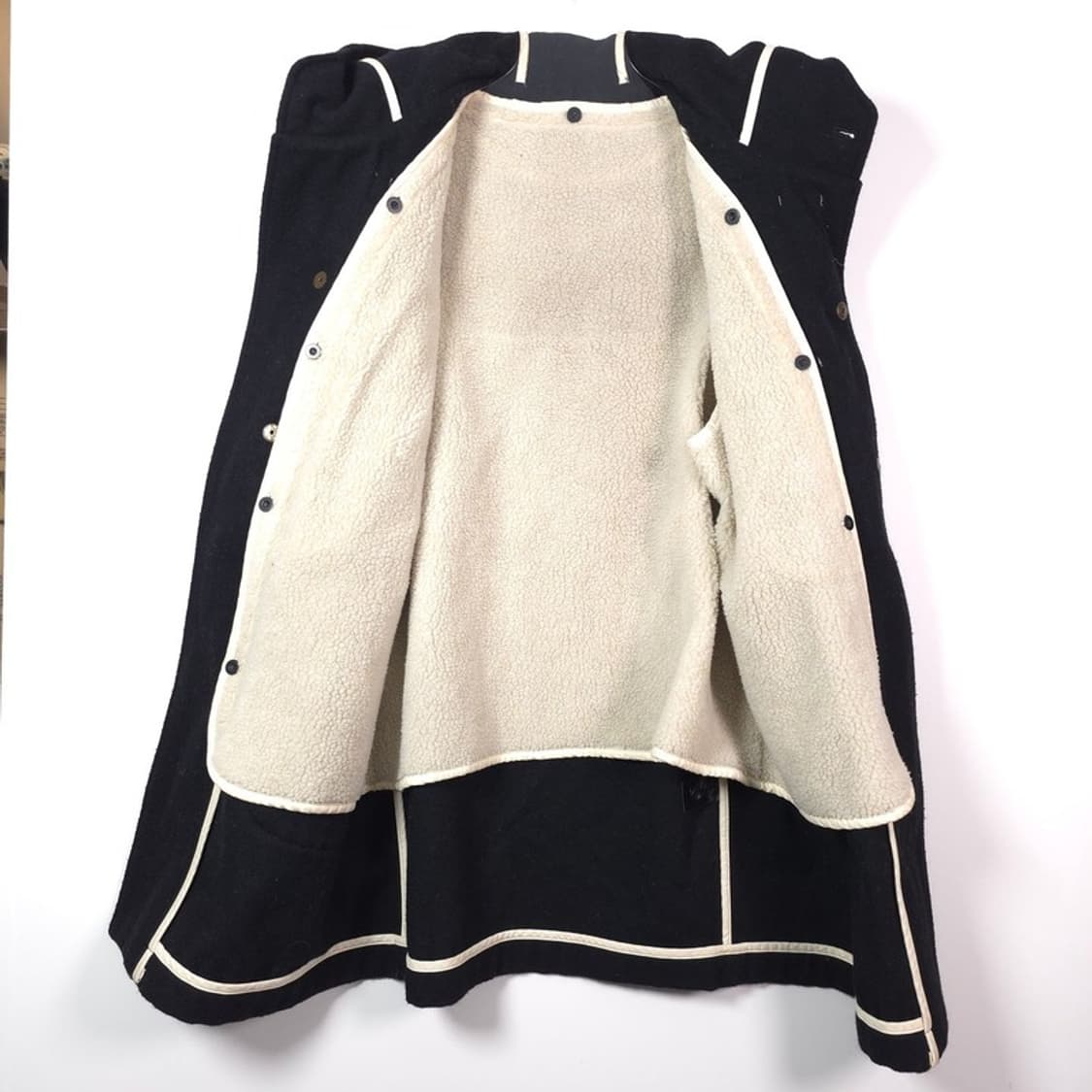 비바스튜디오 헤비 울 보아털 안감 더플코트 블랙 L 상품이미지5