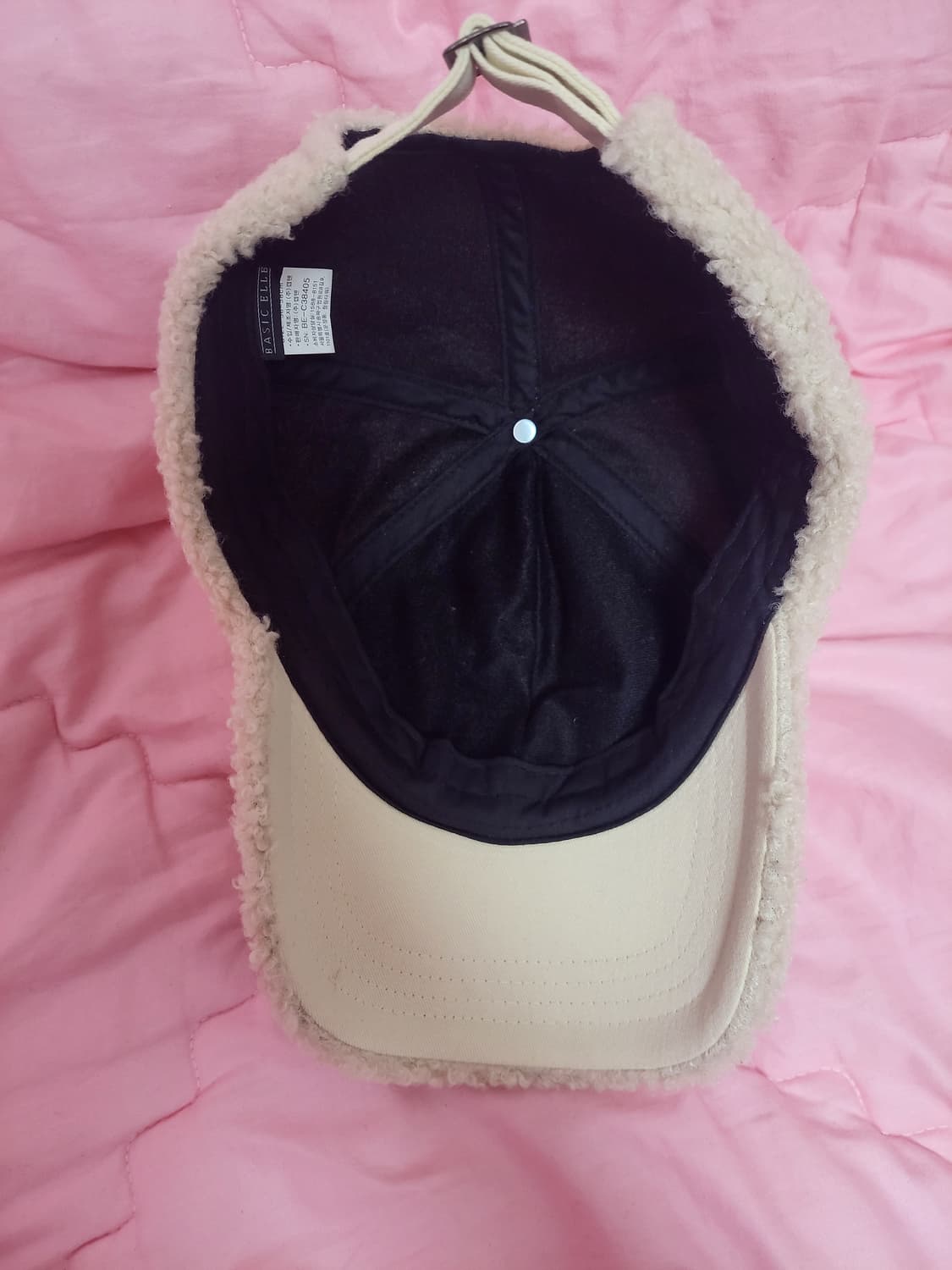 급처상태좋음!베이직엘르 미우미우,샤넬느낌 시어링 양털뽀글이 야구모자 볼캡 상품이미지6