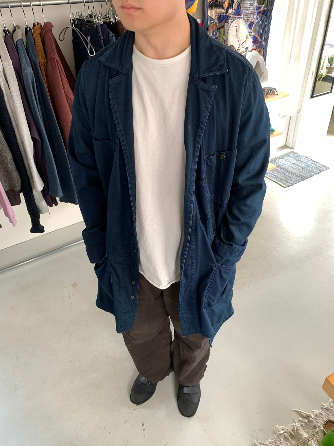 Kapital 캐피탈 인디고 벨티드 워크 코트 상품이미지2