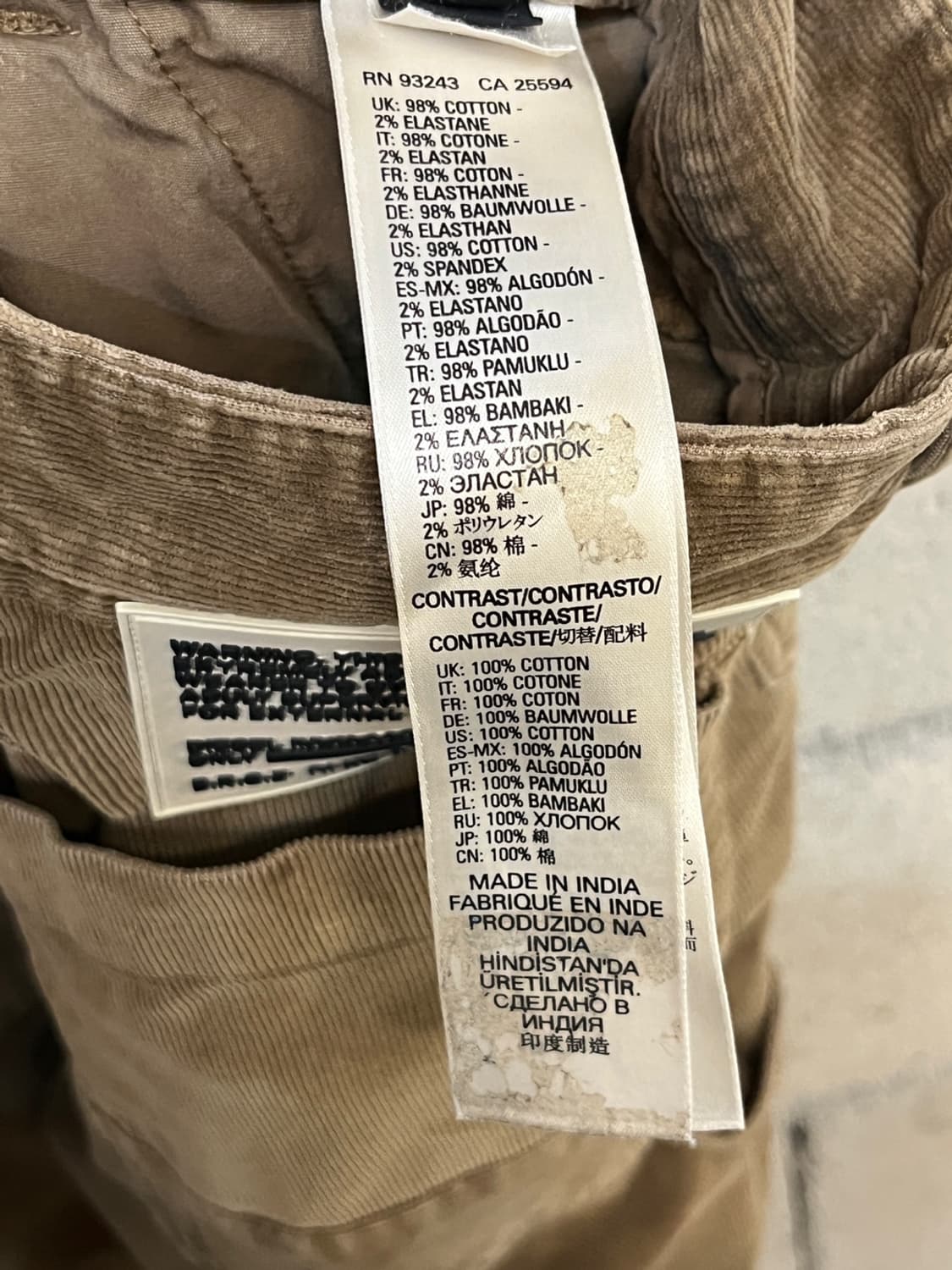 디젤 브라운 코듀로이 팬츠 상품이미지6