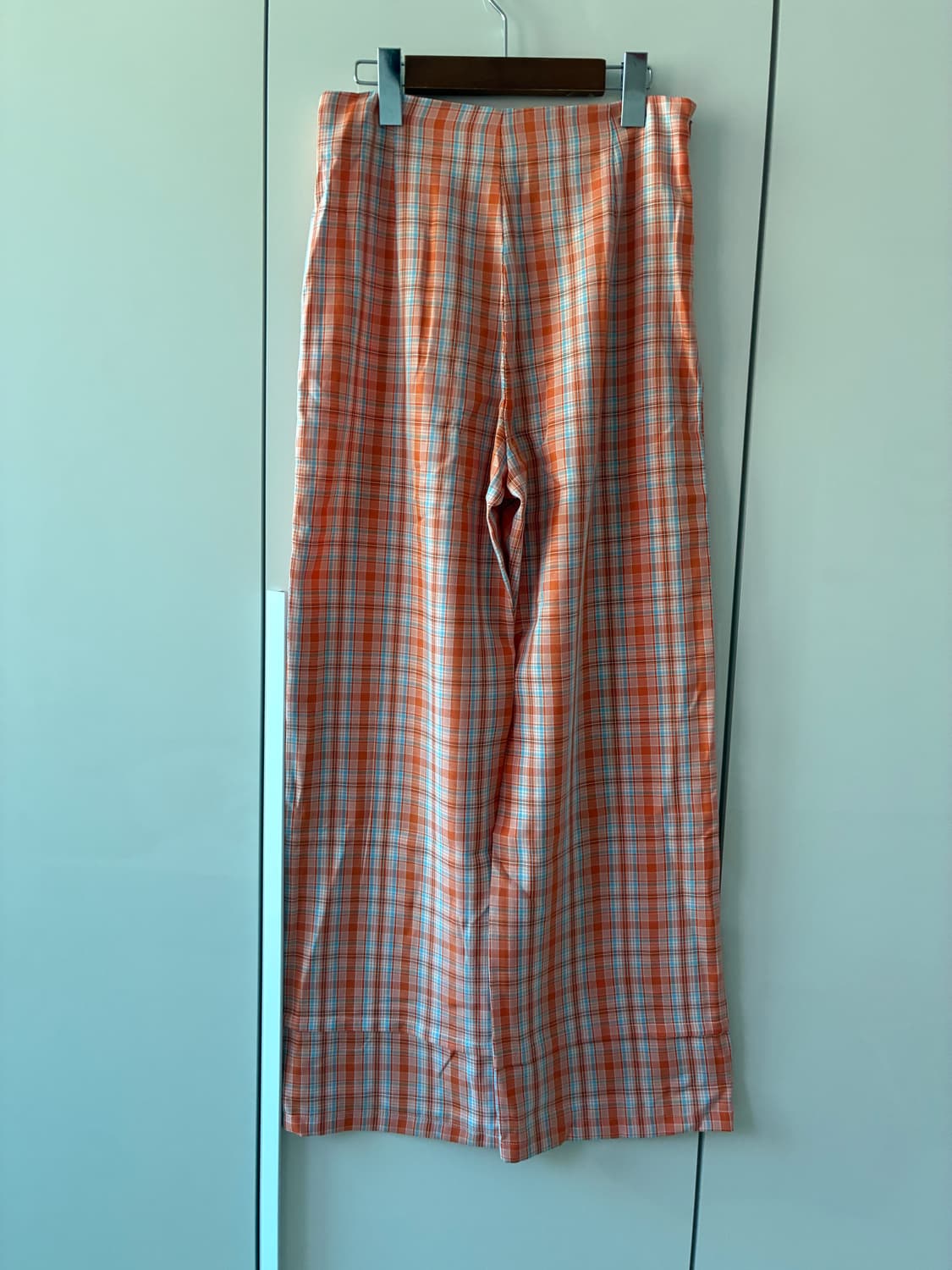 [프린세스폴리] Euros Pants 오렌지 체크 택없는 새제품 상품이미지2