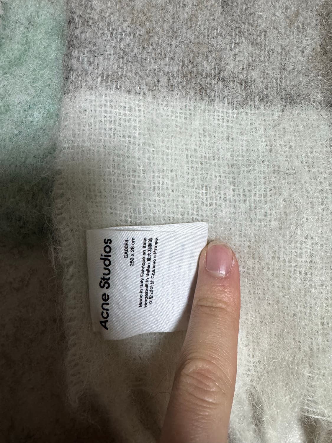 아크네스튜디오머플러 모헤어체크스카프그린그레이블랙 상품이미지2