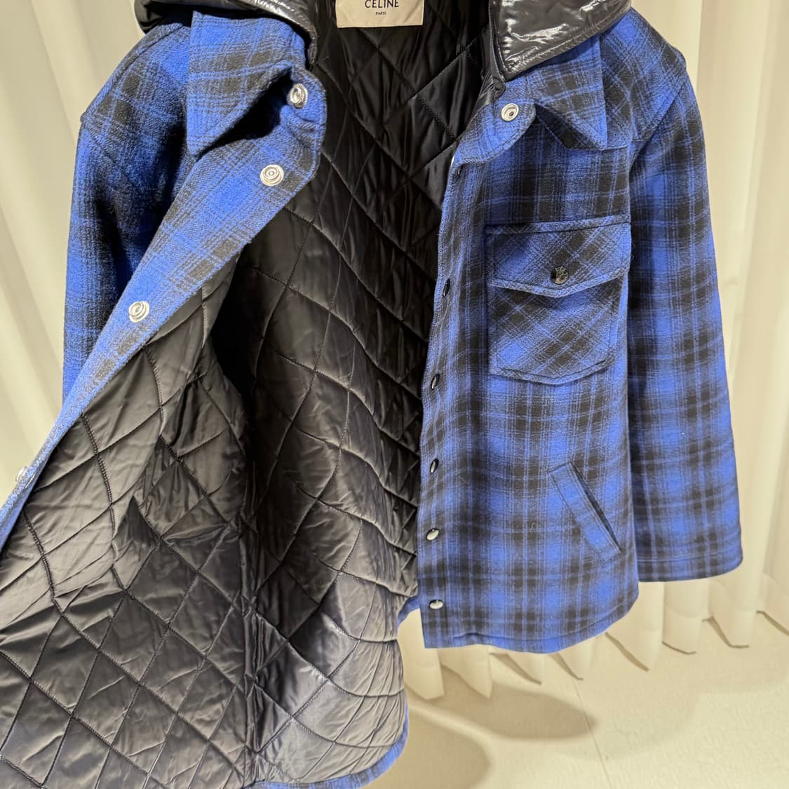 52 / 셀린느 백로고 플란넬 셔츠 패딩 자켓 상품이미지7