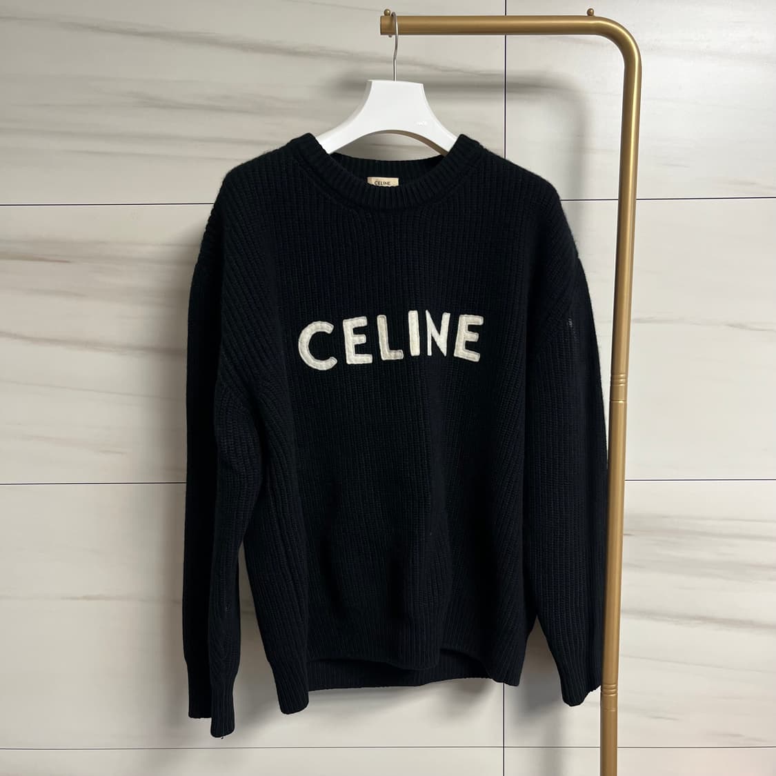 셀린느 로고 리브드 니트 상품이미지1