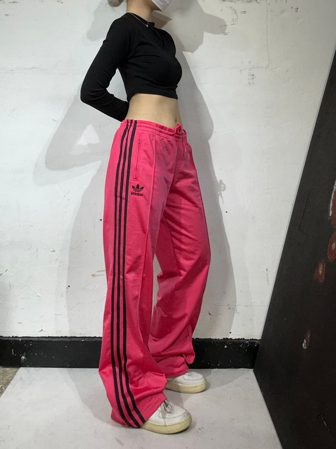 아디다스 핑크 와이드 대대장 파이어버드 트레이닝 팬츠 댄스 추리닝 바지 상품이미지1