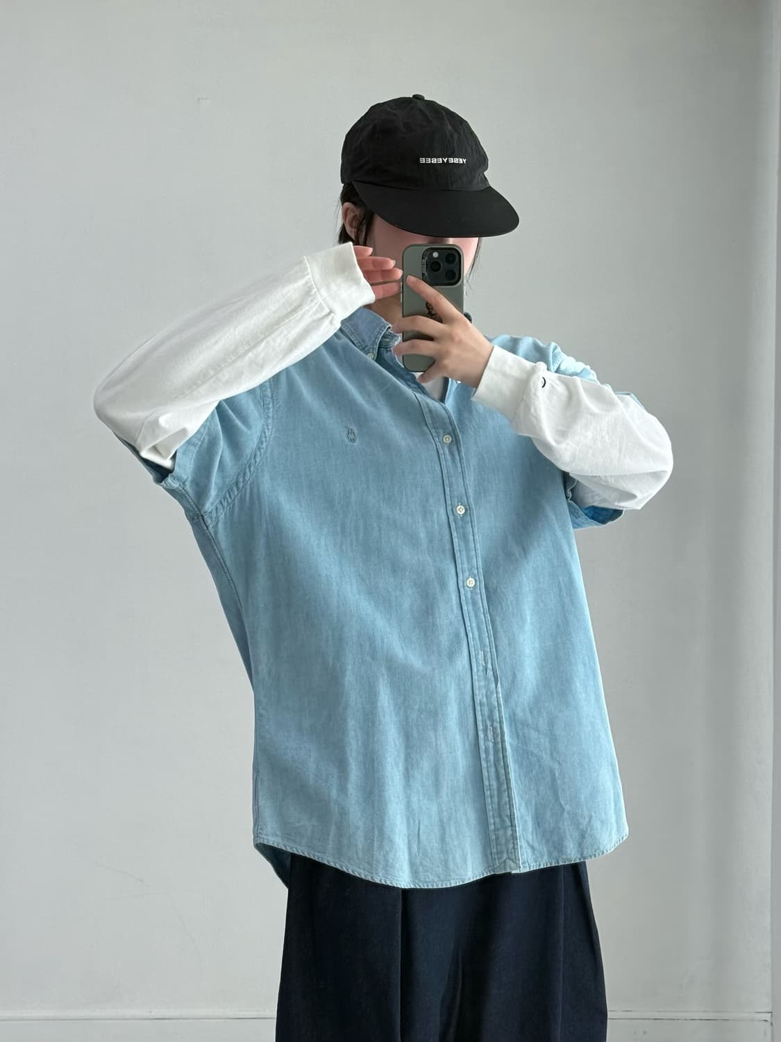 폴로 샴브레이 반팔 셔츠 상품이미지2