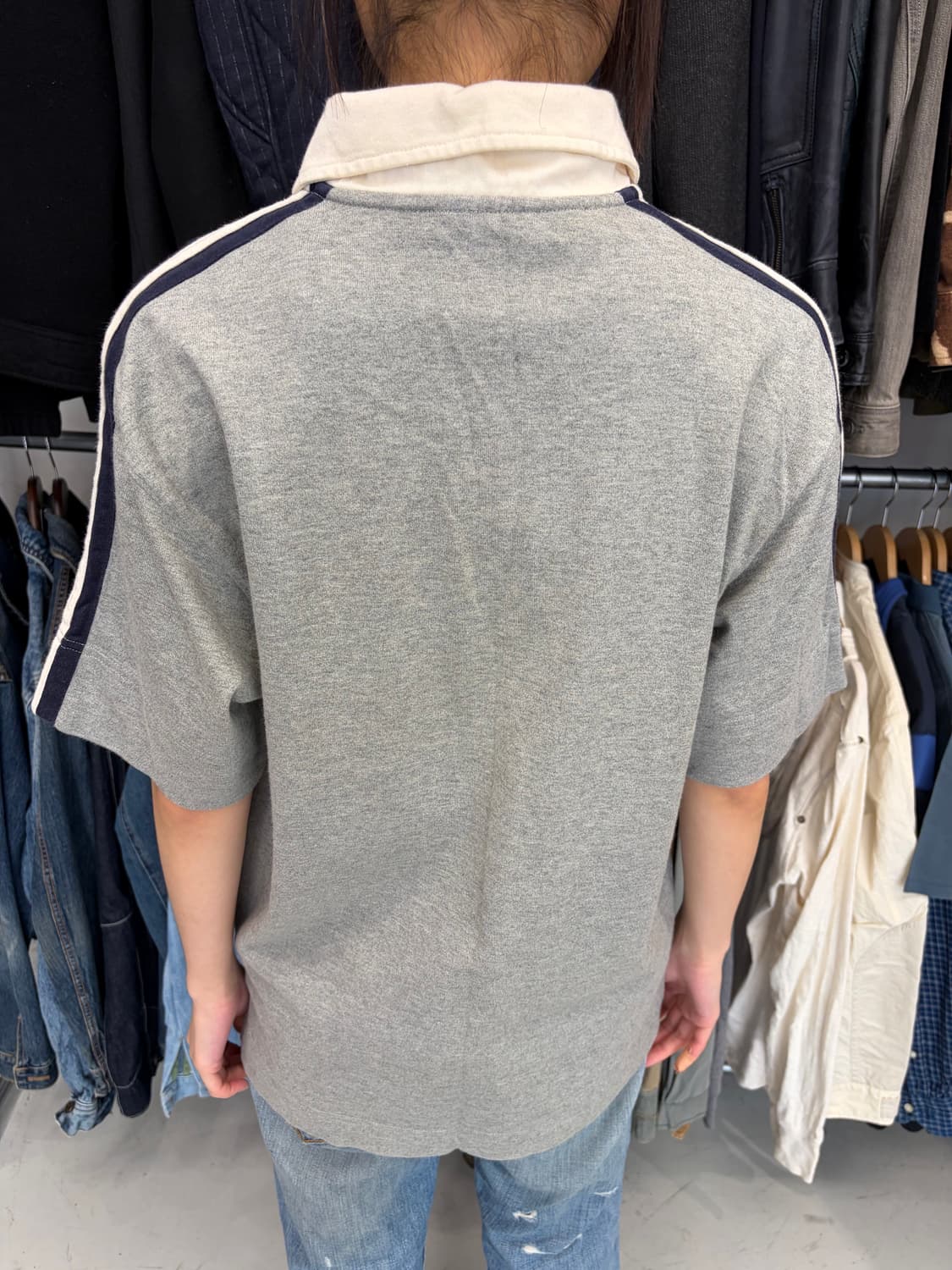 Nautica 그레이 배색 라인 폴로 셔츠 상품이미지4