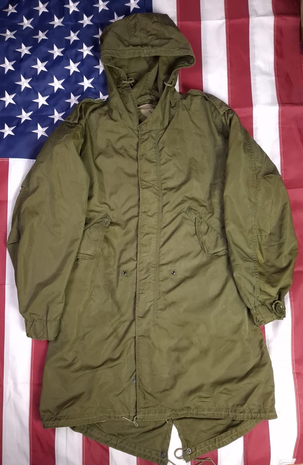 오리지날 미군 M-51 쉘파카 엑스스몰 천엽 라이너 상품이미지1