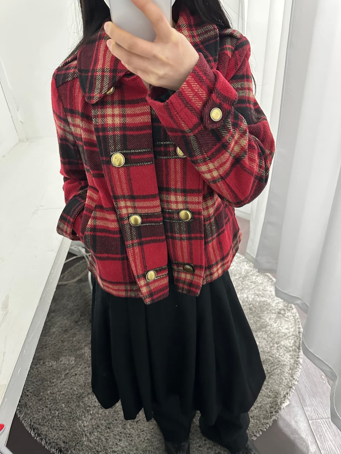 napoleon red check wool jacket 상품이미지4