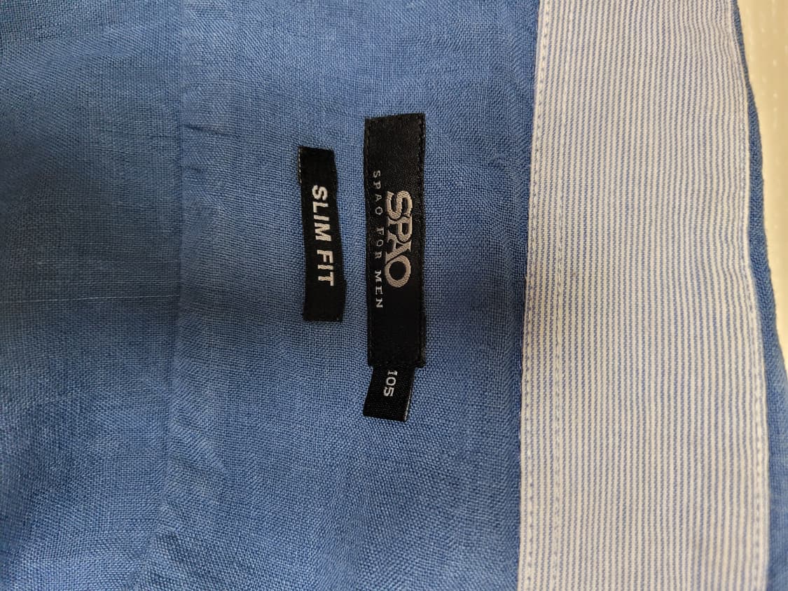 스파오포맨 SPAO for men 롤업 린넨 셔츠 105 블루 상품이미지9