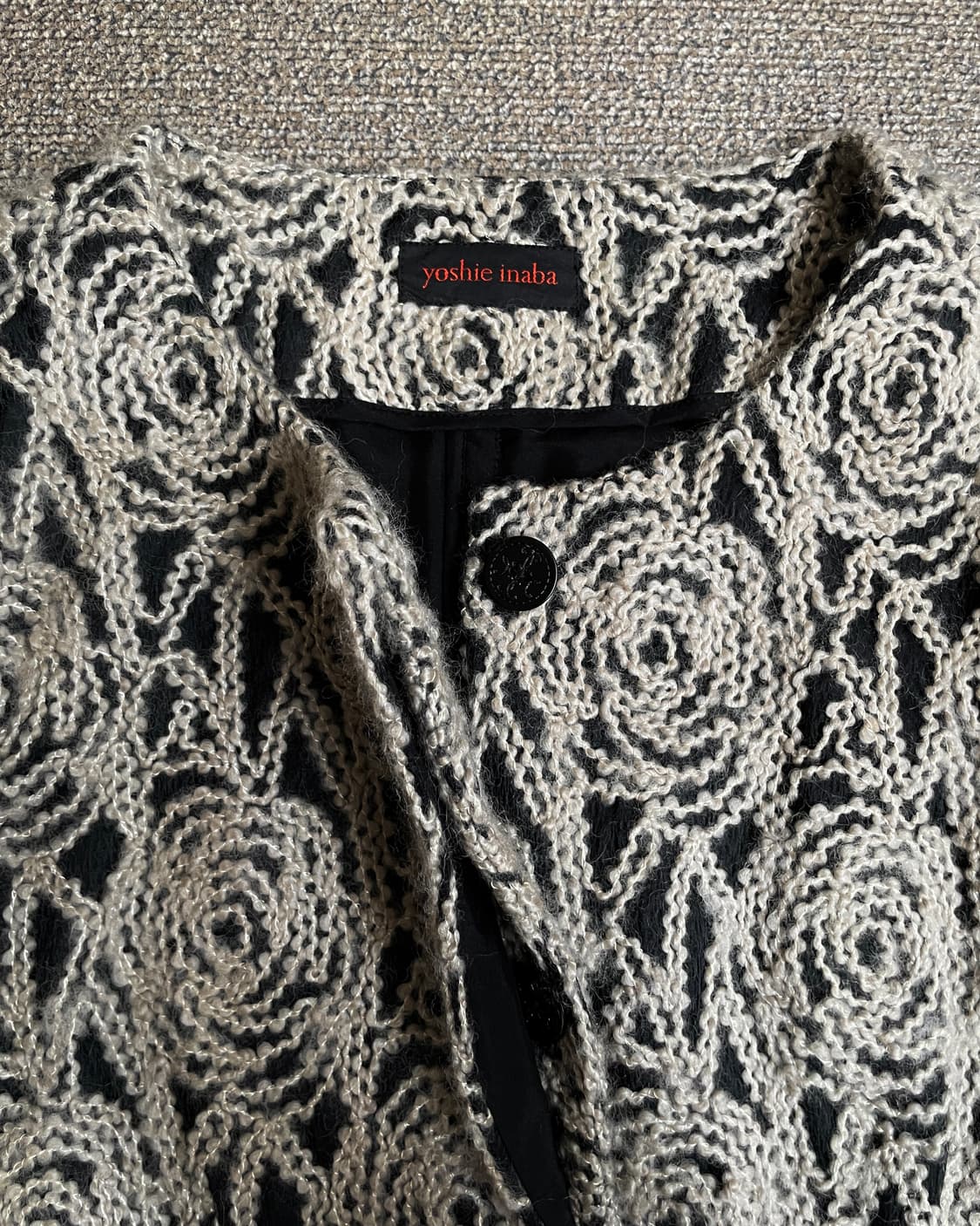 이바나 요시에 로즈 패턴 가디건 자켓 상품이미지2