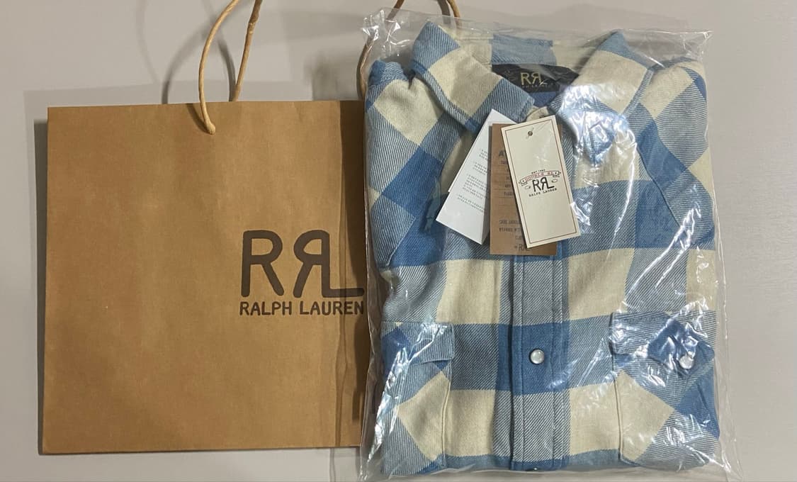 rrl 더블알엘 슬림핏 플래드 트윌 웨스턴 셔츠 남방 M 상품이미지3