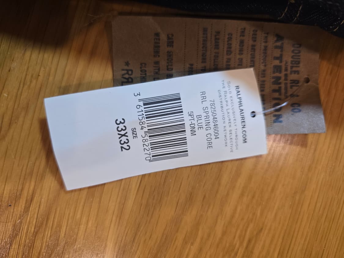 (새상품) 더블알엘 RRL 로우 스트레이트 셀비지 33인치 (33x32) 상품이미지2