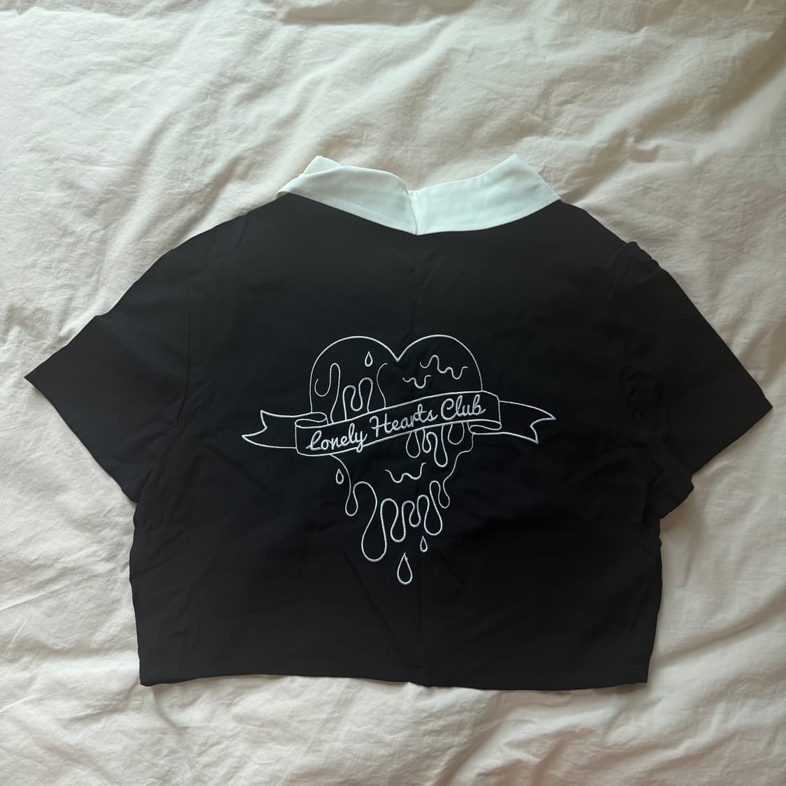 (반택택포) DANGERFIELD Lonely Hearts 크롭 블라우스 상품이미지2